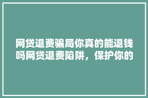 网贷退费骗局你真的能退钱吗网贷退费陷阱，保护你的财产安全