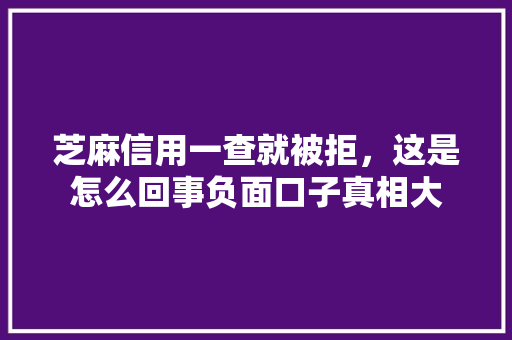 芝麻信用一查就被拒，这是怎么回事负面口子真相大  第1张