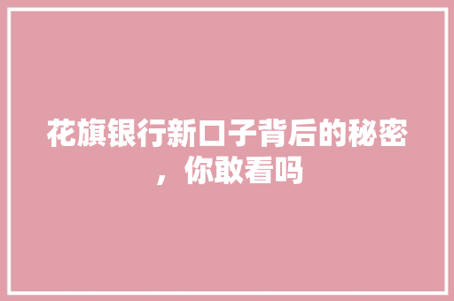 花旗银行新口子背后的秘密，你敢看吗