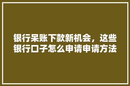 银行呆账下款新机会，这些银行口子怎么申请申请方法与注意事项