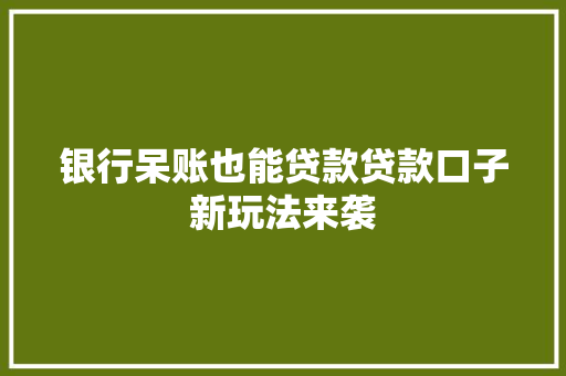 银行呆账也能贷款贷款口子新玩法来袭